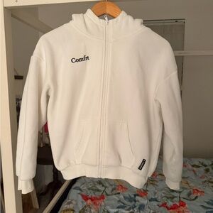 Kids Comfrt Cloud White Zipper Hoodie